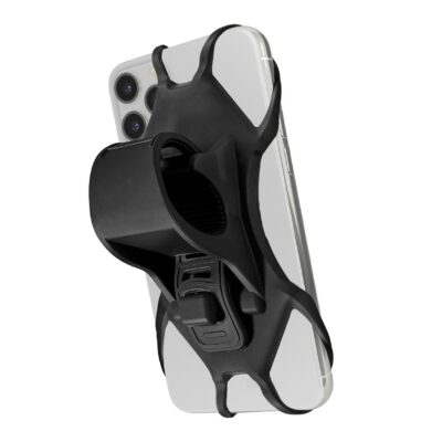 SWIPEBIKE - Supporto universale per smartphone utilizzabile su manubri di bici e ebike, funzionalità Swipe-up e Face-ID, materiale morbido, fissaggio cinghia regolabile