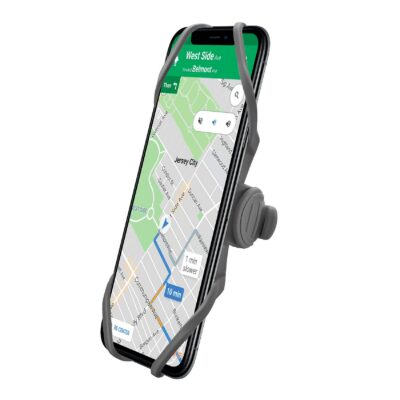 SWIPEBIKESTEM - Supporto universale per smartphone utilizzo con bici, ebike, da manubrio, materiale morbido silicone, funzionalità swipe-up e Face-ID, cinghia regolabile