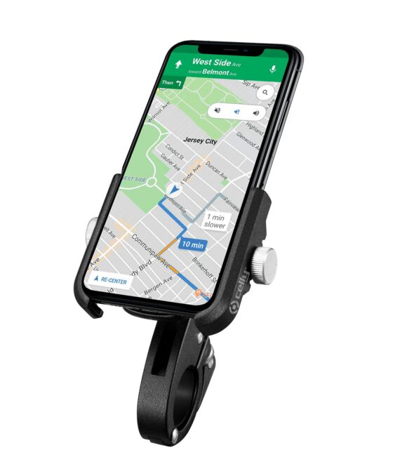 ARMORBIKE - Supporto per smartphone universale utilizzo bici, ebike, monopattino ultra resistente in metallo, dotato di alette con viti manuali, gancio regolabile, ruotabile a 360°