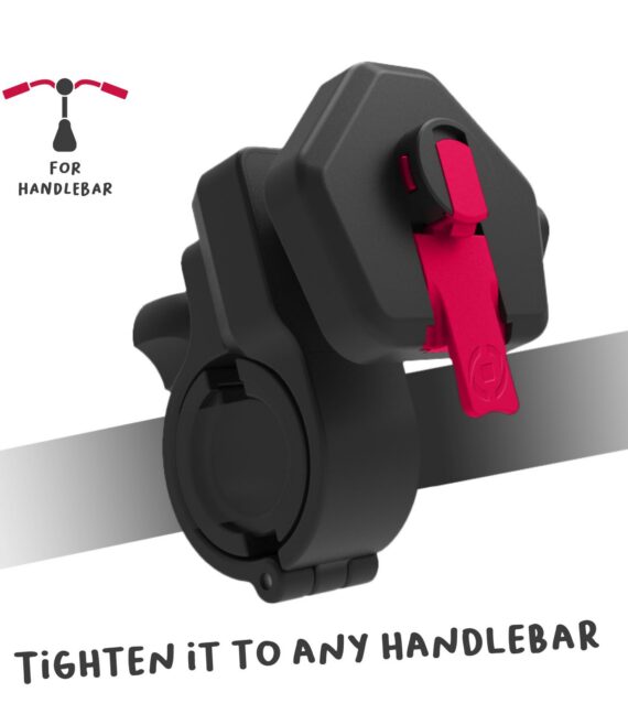 SNAPBIKE - Supporto modulare per smartphone, utilizzabile manubrio bici e ebike, sistema blocco sicuro, testina regolabile, incastro device tramite piastra dedicata in confezione