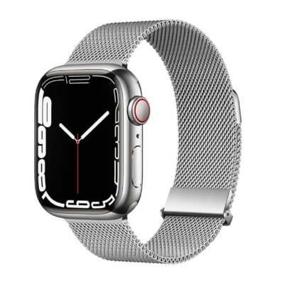 WBANDMILA - Cinturino di ricambio per Apple Watch da 42/44/45mm, realizzato in Maglia Milano, acciaio inossidabile, chiusura magnetica, regolabile