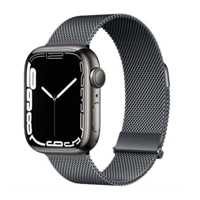 WBANDMILA - Cinturino di ricambio per Apple Watch da 42/44/45mm, realizzato in Maglia Milano, acciaio inossidabile, chiusura magnetica, regolabile