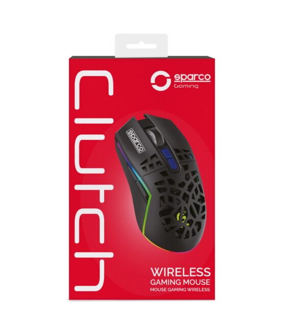 SPARCO - Mouse wireless, design ergonomico, click silenzioso, luci RGB, adatto per il gaming CLUTCH [SPARCO COLLECTION]
