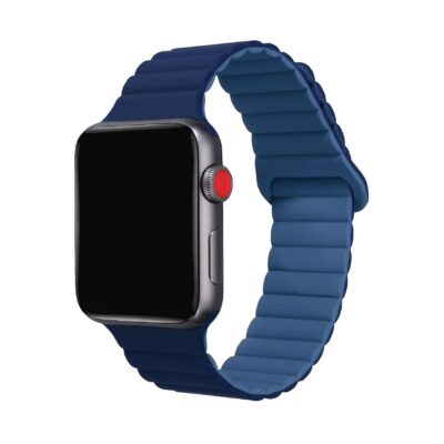 WBANDMAG - Cinturino di ricambio per Apple Watch da 42/44/45mm, materiale silicone sagomato, chiusura con aggancio magnetico