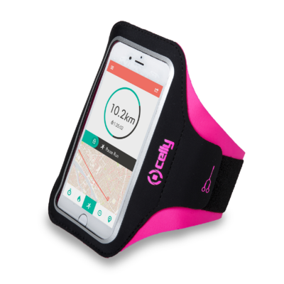 ARMBAND - Fascia da braccio ultra leggero, regolabile, materiali impermeabili, finestra trasparente per utilizzare il touch screen compatibile con tutti gli smartphone fino a 6.5″