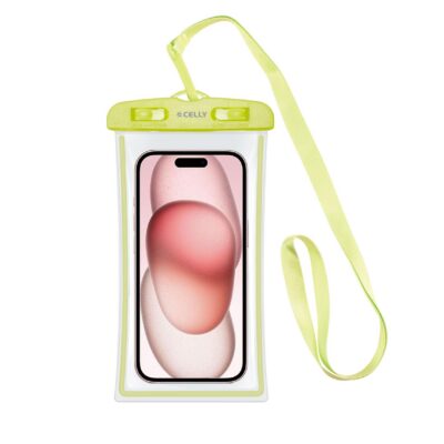SPLASHBAG24 - Custodia impermeabile per smartphone fino a 7″, design trasparente, chiusura ermetica, laccio a collo incluso