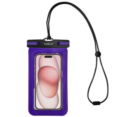 SPLASHBAG24 - Custodia impermeabile per smartphone fino a 7″, design trasparente, chiusura ermetica, laccio a collo incluso, certificazione IPX8