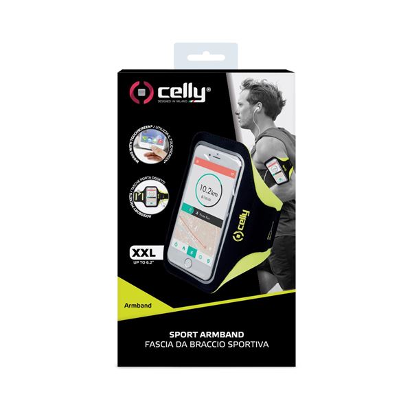 ARMBAND - Fascia da braccio ultra leggero, regolabile, materiali impermeabili, finestra trasparente per utilizzare il touch screen compatibile con tutti gli smartphone fino a 6.5"