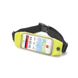 RUNBVIEW - Cintura sportiva regolabile, compatibile con smartphone fino a 4.7″ dimensione display, finestra trasparente per utilizzo touch, foro gommato per passaggio auricolari