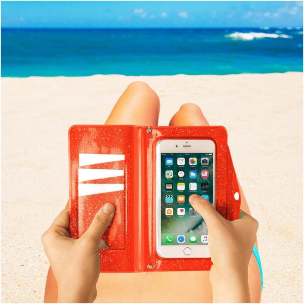 SPLASHWALLET - Custodia impermeabile compatibile con smartphone fino a 6.2", massima protezione da sabbia, creme, polvere e spruzzi d'acqua, certificazione IPX4