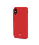 FEELING - Cover morbida in silicone liquido con finitura soft touch e bordi anti scivolo colore rosso compatibile con Apple iPhone Xs/ iPhone X