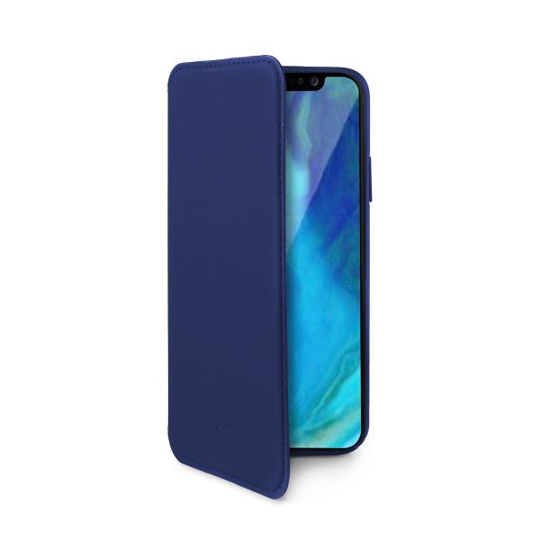 PRESTIGE - Custodia ad agenda ultrasottile con finitura morbida con effetto opaco colore blu compatibile con Apple iPhone Xs Max