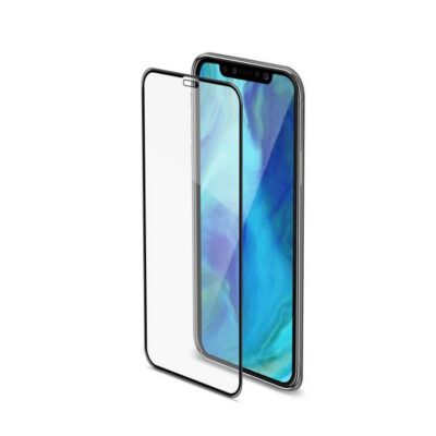 3DGLASS - Vetro 9H con bordo colorato nero per schermo curvo compatibile con Apple iPhone Xs Max