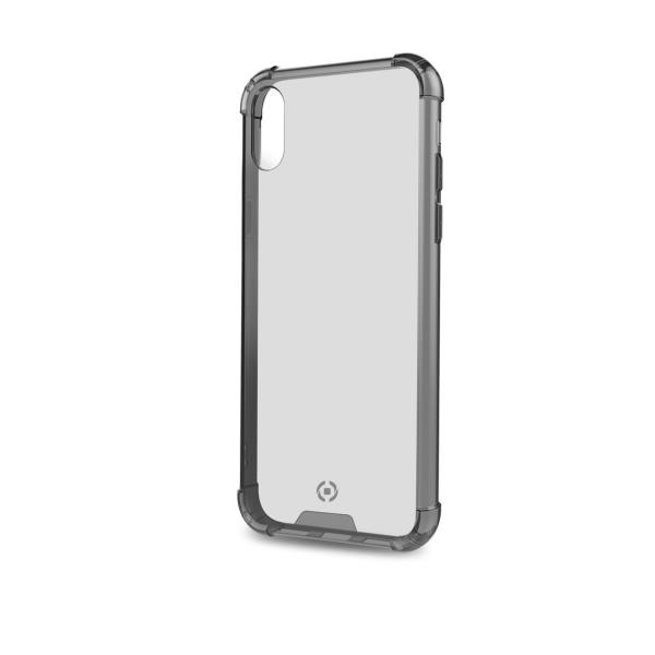 ARMOR - Cover rigida trasparente nero con bordi corrazzati e angoli rinforzati compatibile con Apple iPhone Xs Max