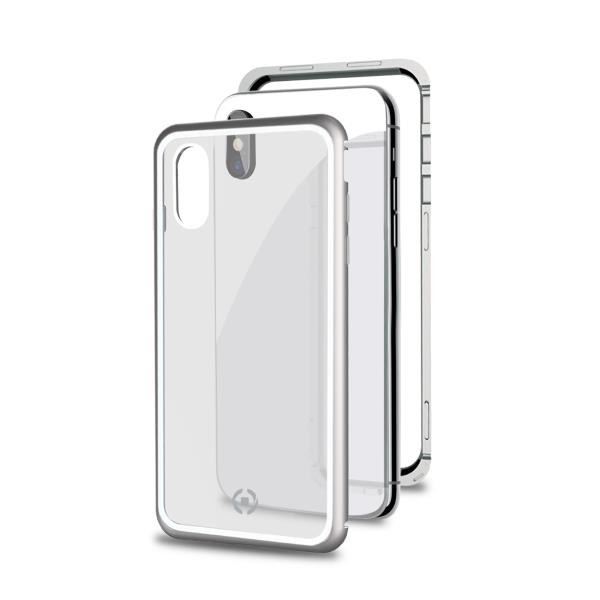 ATTRACTION - Cover magnetica con bordi in alluminio, protezione 360° compatibile con Apple iPhone Xs/ iPhone X