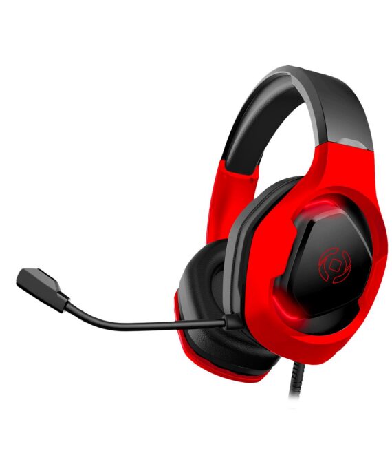 CYBERBEAT - Cuffia a filo per Gaming, connessione jack 3.5mm, padiglioni imbottiti, microfono flessibile, controllo remoto, funzione mute, luci LED