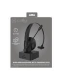 SWHEADSETMONO - Cuffia mono wireless per utilizzo ufficio, dotata di base di ricarica, archetto e microfono regolabili, tasti multi funzione