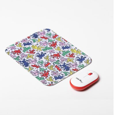 Kit Mouse Wireless con dongle USB-A, click silenzioso + tappetino anti scivolo [KEITH HARING COLLECTION]