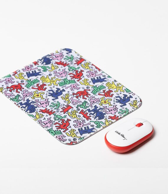 Kit Mouse Wireless con dongle USB-A, click silenzioso + tappetino anti scivolo [KEITH HARING COLLECTION]