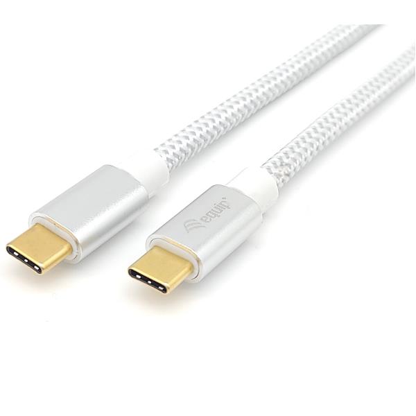 EQUIP - CAVO USB 3.2 Gen 2 da C a C, M/M, PD100W, 4K/60Hz, 10Gbps, Bianco, 0.5m
