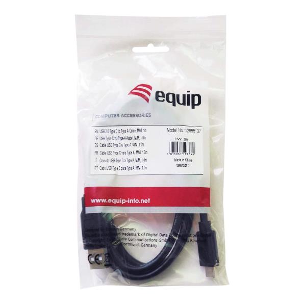 EQUIP - CAVO USB 2.0 da Tipo-C a Tipo-A M/M, 1.0m