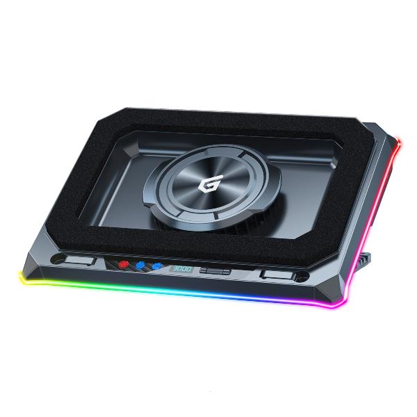 Turbofan Gaming Laptop Cooling Pad con Hub USB, RGB, Schiuma Sigillata, Supporto Mobile