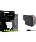 CARICATORE PD USB 4-PORTE 100W GaN con cavo di ricarica USB-C, (3x USB-C, 1x USB-A, QC 3.0, PPS) - NERO