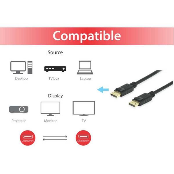 EQUIP - CAVO DISPLAYPORT 1.4 8K/60Hz M/M, HDR/DSC/MST, 1.0m