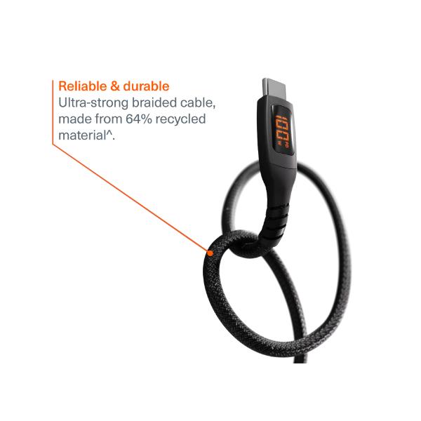 Unite Intelli-Cable USB-C with LED Display 1M Black