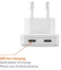 CHARGEPLUS DUAL USB-C SLIM WALL 30W
