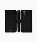 New York - Custodia in pelle Saffiano per iPhone 12/12 Pro - Nero