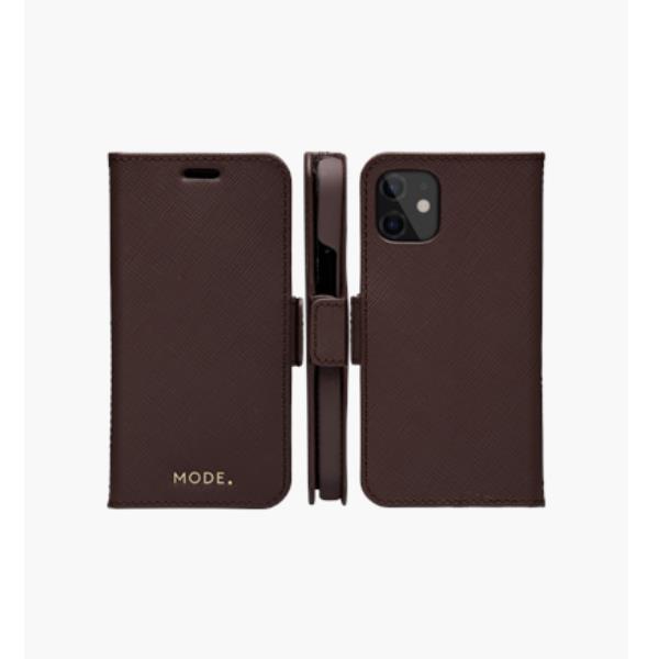 Milano - Custodia in pelle Saffiano per iPhone 12 mini - Marrone
