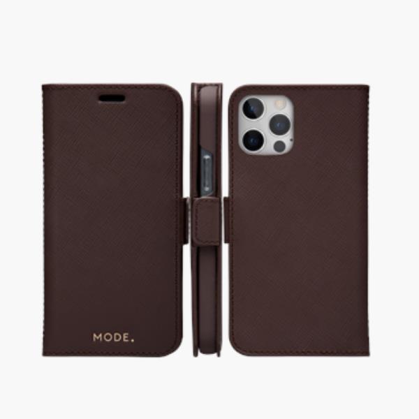 Milano - Custodia in pelle Saffiano per iPhone12/12 Pro - Marrone