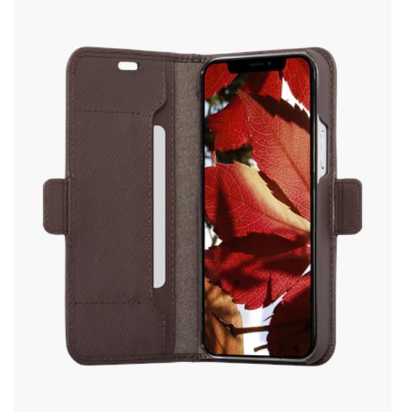 Milano - Custodia in pelle Saffiano per iPhone12/12 Pro - Marrone