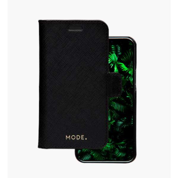 New York - Custodia in pelle Saffiano per iPhone 12 mini - Nero