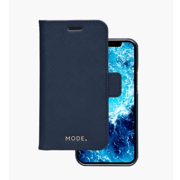 New York - Custodia in pelle Saffiano per iPhone 12 mini - Blu