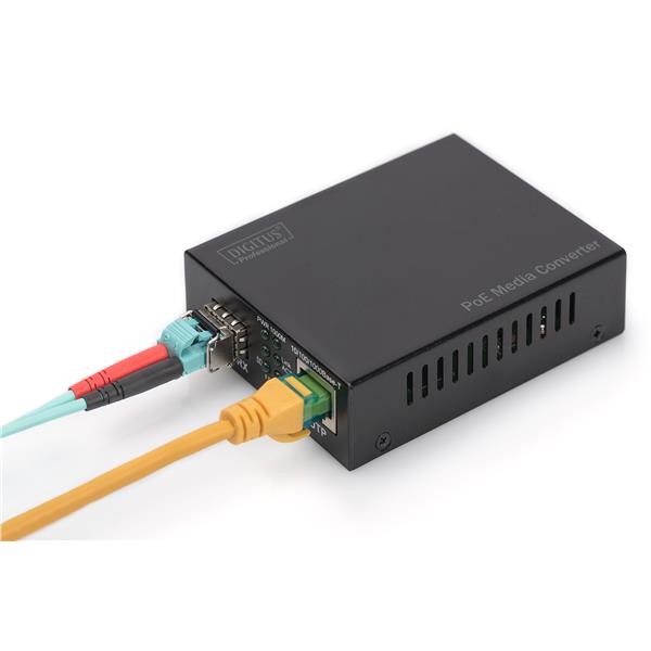 Convertitore multimediale Gigabit PoE, RJ45 / SFP, PSE