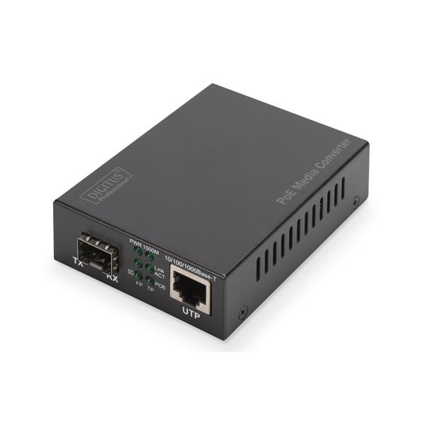 Convertitore multimediale Gigabit PoE, RJ45 / SFP, PSE
