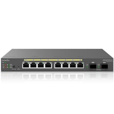 Switch 8-port GbE PoE.af/at(+) 130W, 2xSFP Desktop wall-mountable
