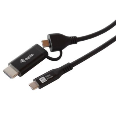 EQUIP - Cavo 2 in 1 USB-C a C + HDMI, PD100W, 4K/60Hz, 20Gbps - 2.0m