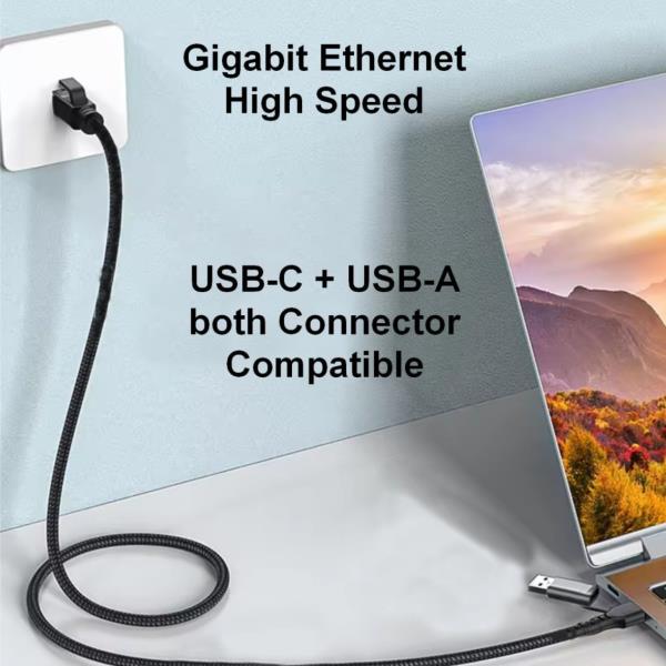 EQUIP - Cavo 2 in 1 USB-C + A a RJ45 Gigabit Ethernet - 1.0m