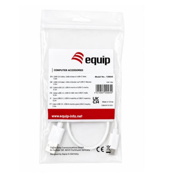EQUIP - Cavo USB 2.0, USB-C Maschio a USB-A Maschio, Bianco - 1.0m