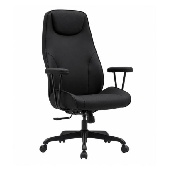 EQUIP - Sedia da ufficio direzionale ergonomica in pelle PU, nera