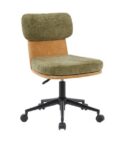 EQUIP - Sedia da scrivania girevole, sedia imbottita in ciniglia, per l'ufficio domestico, regolabile in altezza, base cromata, verde