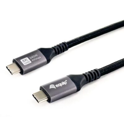 EQUIP - CAVO USB 4 da C a C, PD3.1 240W, 8K/60Hz, 40Gbps, Nero - 0.5m