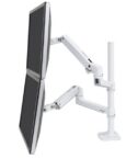 BRACCIO PER DUE DISPLAY SOVRAPPOSTI-ASTA ALTA (BIANCO)