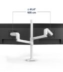 BRACCIO PER DUE DISPLAY SOVRAPPOSTI-ASTA ALTA (BIANCO)