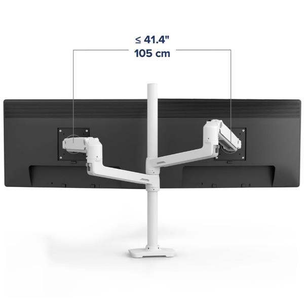 BRACCIO PER DUE DISPLAY SOVRAPPOSTI-ASTA ALTA (BIANCO)