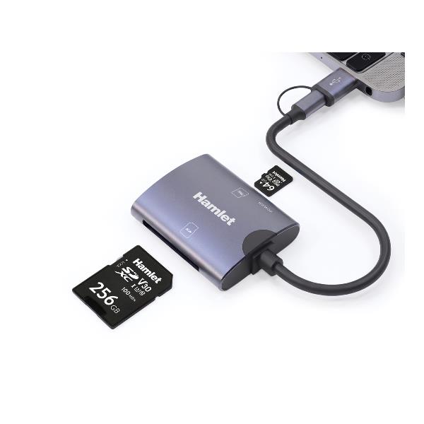 XZR101-AC30 SD + MICRO SD - DOPPIA CONNESSIONE USB-C + USB-A 3.0