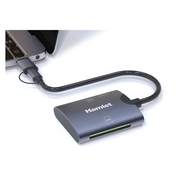 XZR101-AC30 SD + MICRO SD - DOPPIA CONNESSIONE USB-C + USB-A 3.0